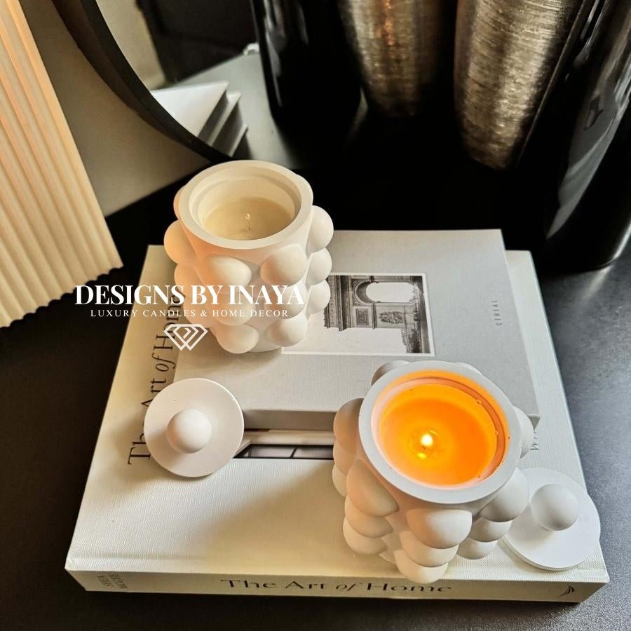 Bubble Scented Candle with lid 120g - Designs by Inaya