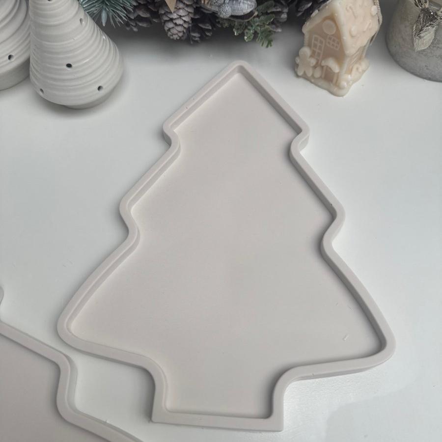 Christmas Tree Handcrafted Stone Serving Tray for Festive Home Decor - Designs by Inaya