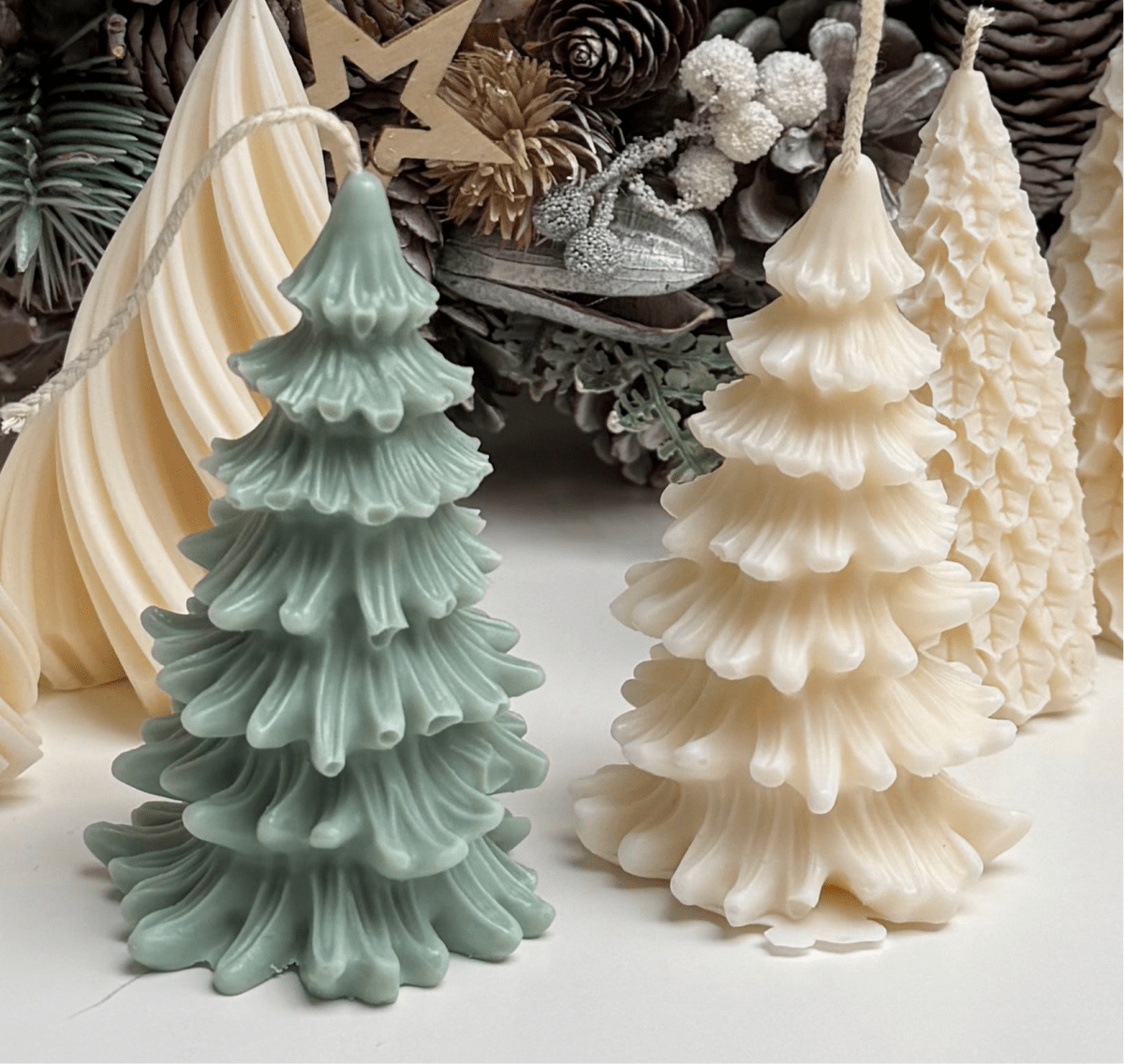 Christmas Tree Soy wax Scented Candle Festive Home Decor