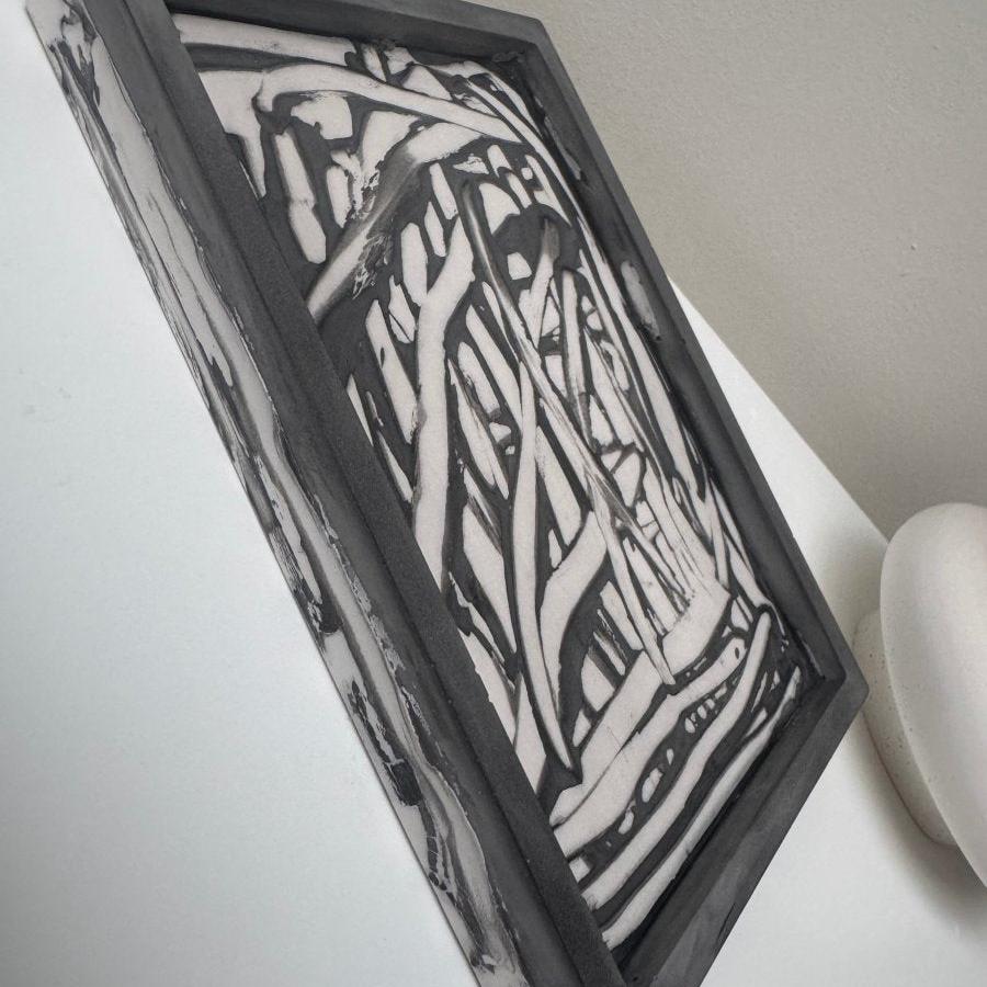 Contemporary Abstract Rectangular Stone Tray Stylish rectangle Plate - Designs by Inaya