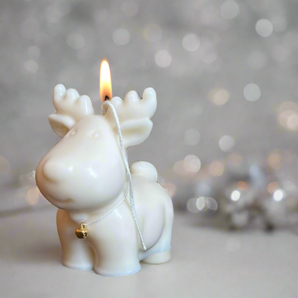 Cute Reindeer Soy Wax Scented Candle | Christmas Decoration - Designs by Inaya