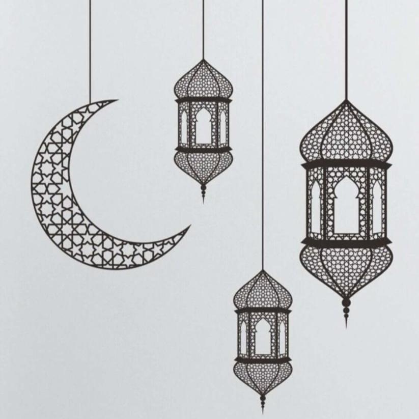 Eid Moon & Lantern Decals - Designs by Inaya