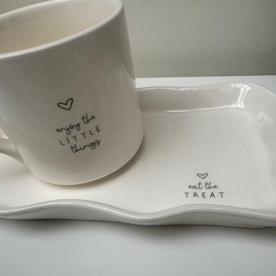 Enjoy the little things Mug & Tray Set | Coffee Cup | Drinkware | Luxury Gifts Ceramic Tumbler - Designs by Inaya