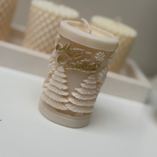 Festive Merry Christmas Soy Wax Candle - Designs by Inaya