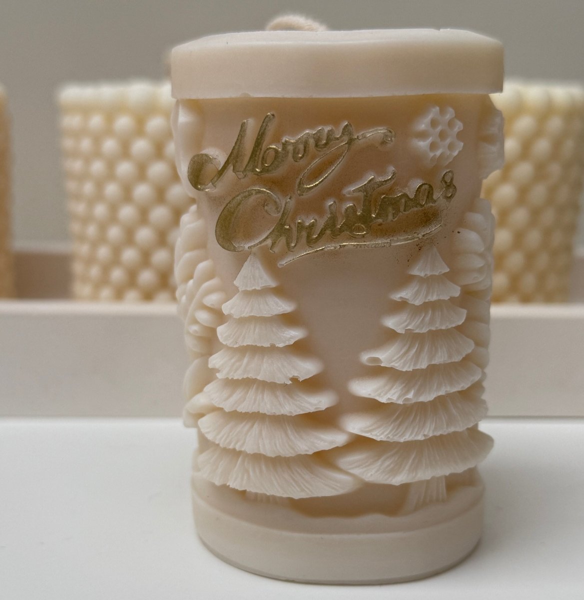 Festive Merry Christmas Soy Wax Candle - Designs by Inaya