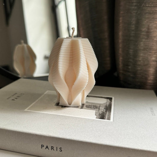 Decorative geometric candle minimalist interior - Designs by Inaya luxury candles and home decor