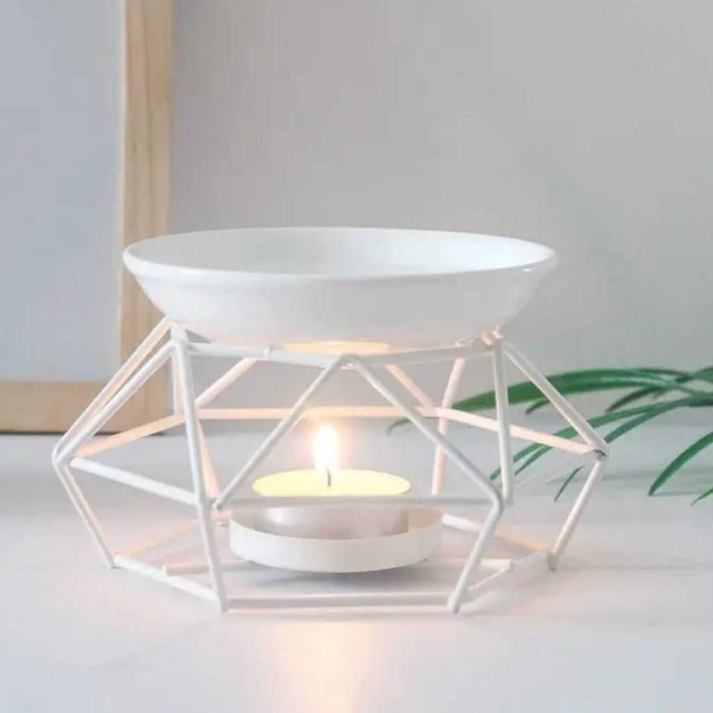 Geometric Wax Burner for Home Fragrance and Modern Decor - Designs by Inaya