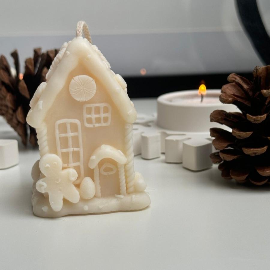 Gingerbread house Soy Wax Scented Candle | Christmas Home Decoration - Designs by Inaya