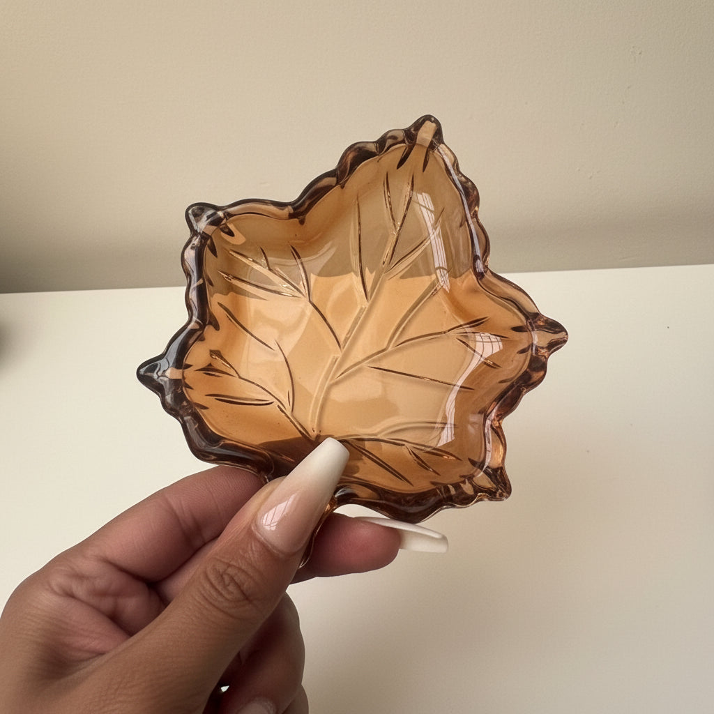 Decorative leaf trinket tray for modern autumn decor