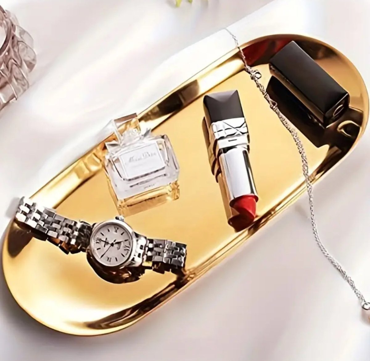 Gold Oval Decor Tray - Designs by Inaya