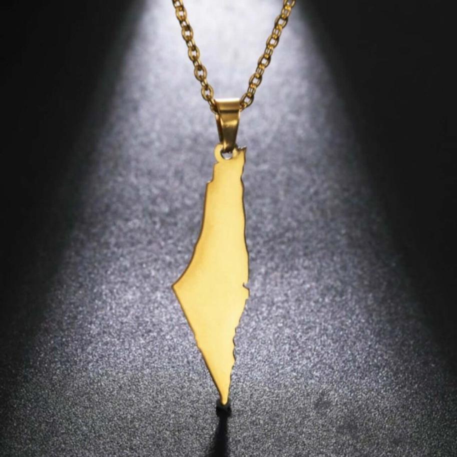 Gold Palestine Map Necklace - Designs by Inaya