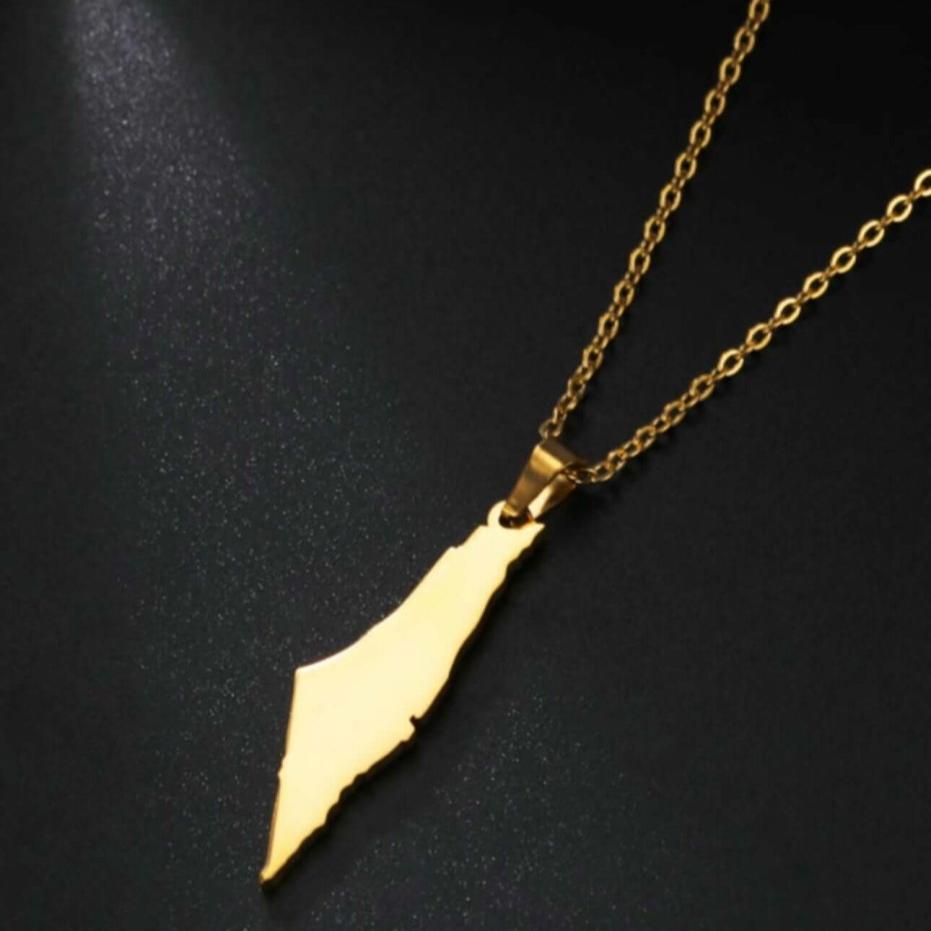 Gold Palestine Map Necklace - Designs by Inaya