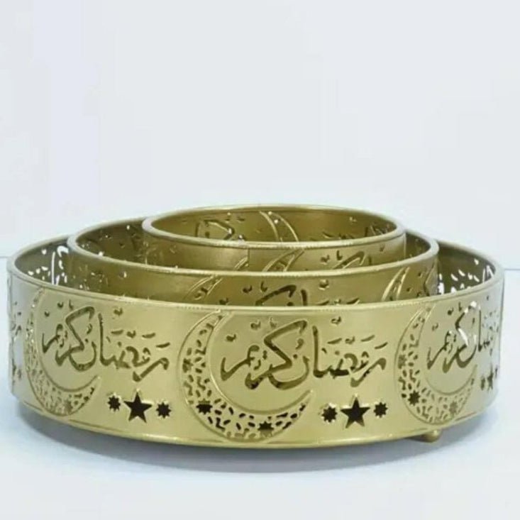 Gold Ramadan | Eid metal Decor tray set - Designs by Inaya