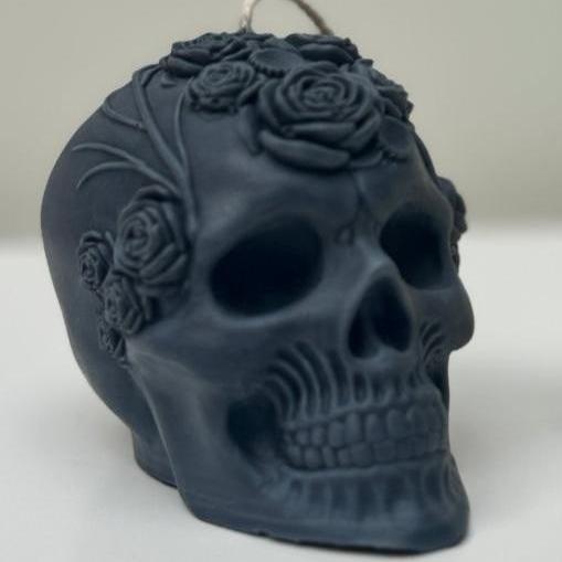 Spooky Halloween Floral Skull Candle Decor Ornaments - Designs by Inaya