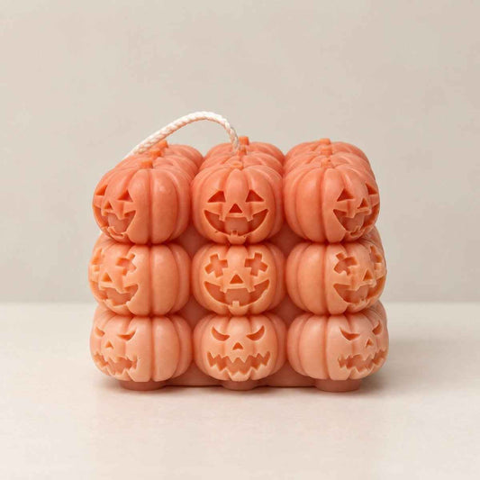 Halloween Pumpkin Cube Soy Wax Candle