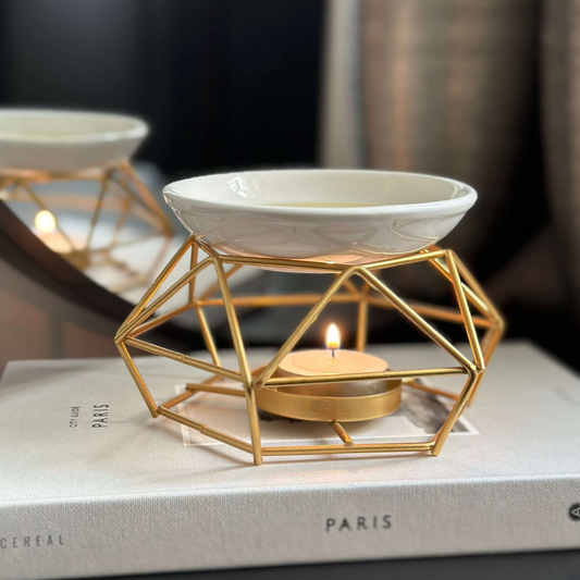 Geometric Wax Burner for Home Fragrance and Modern Decor - Designs by Inaya