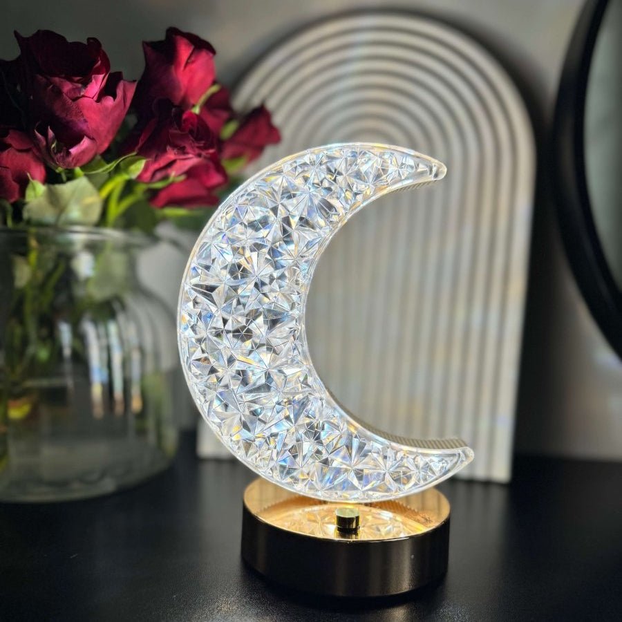LED Crystal Touch Moon Lamp | Eid - Designs by Inaya