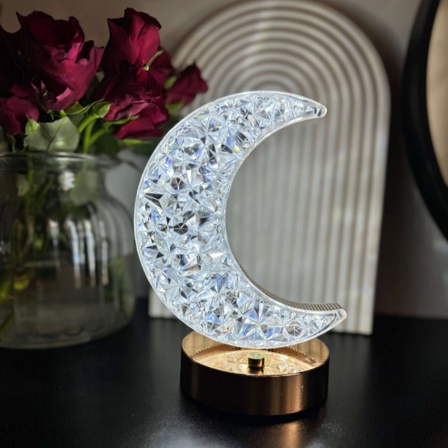 LED Crystal Touch Moon Lamp | Eid - Designs by Inaya