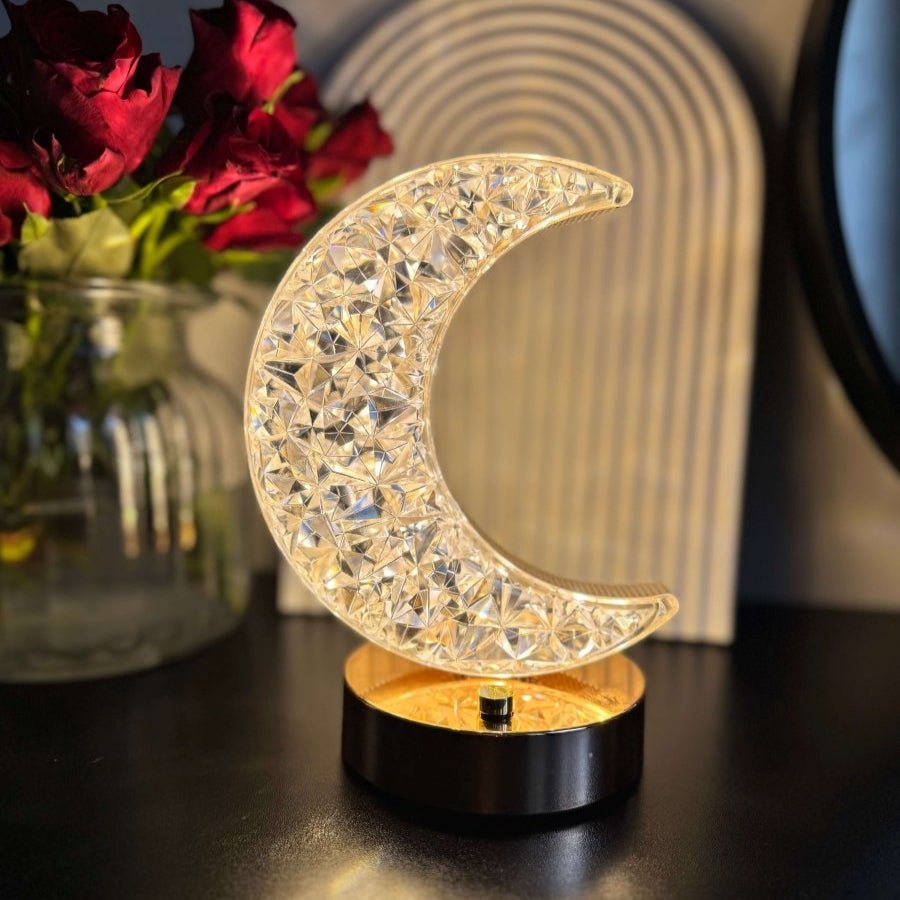 LED Crystal Touch Moon Lamp | Eid - Designs by Inaya