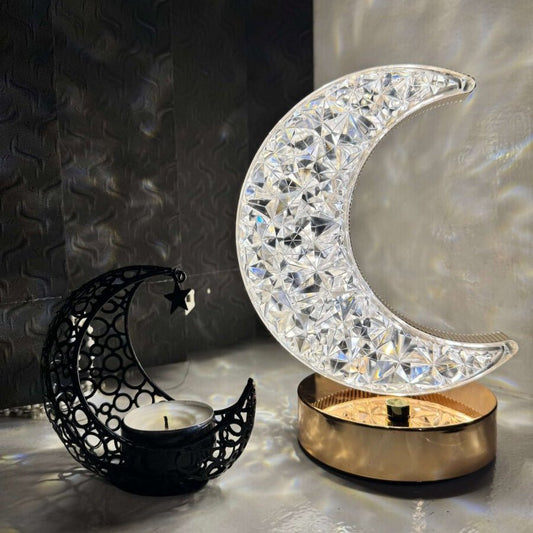 LED Crystal Touch Moon Lamp | Eid - Designs by Inaya
