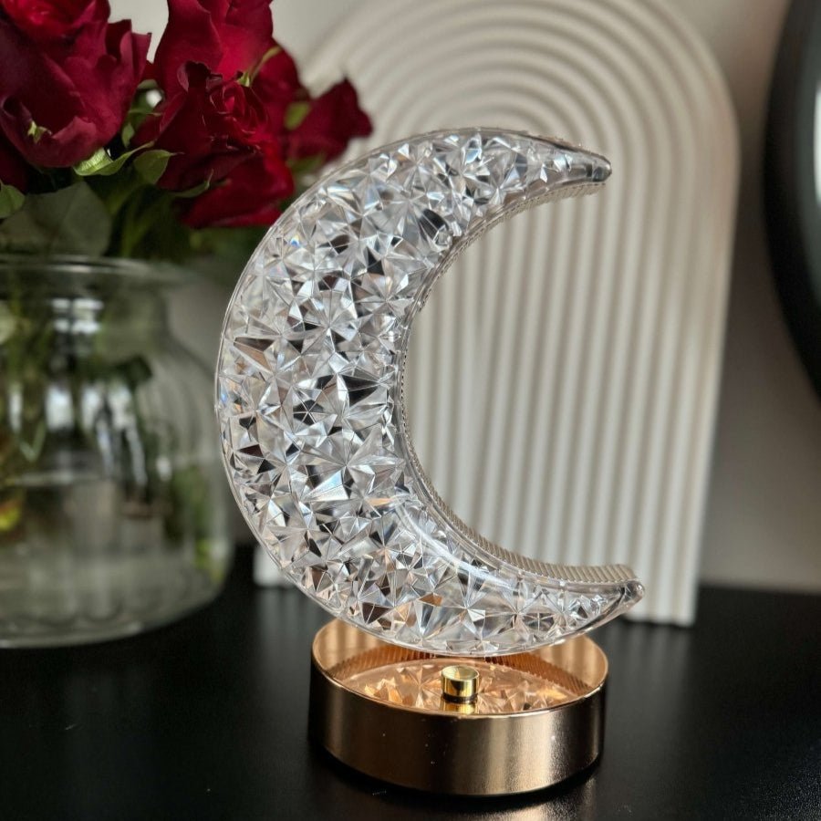LED Crystal Touch Moon Lamp | Eid - Designs by Inaya