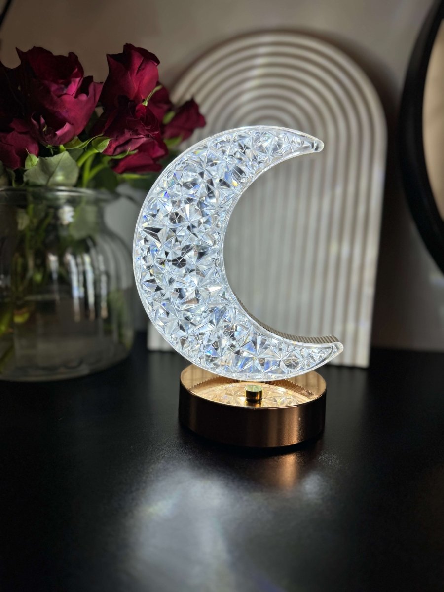 LED Crystal Touch Moon Lamp | Eid - Designs by Inaya