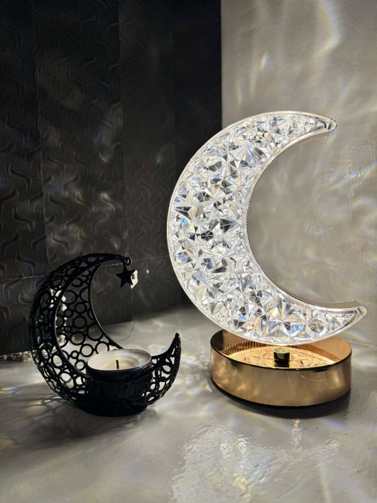 LED Crystal Touch Moon Lamp | Eid - Designs by Inaya