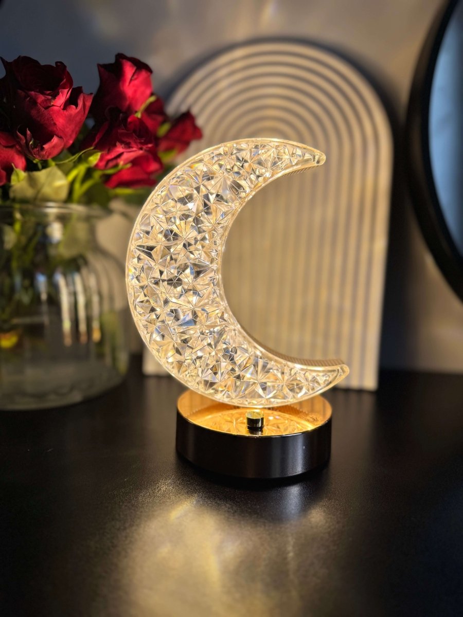 LED Crystal Touch Moon Lamp | Eid - Designs by Inaya