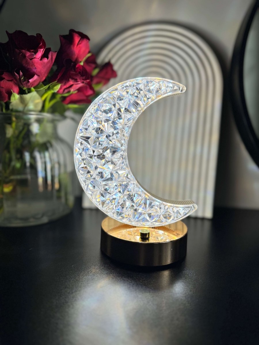 LED Crystal Touch Moon Lamp | Eid - Designs by Inaya