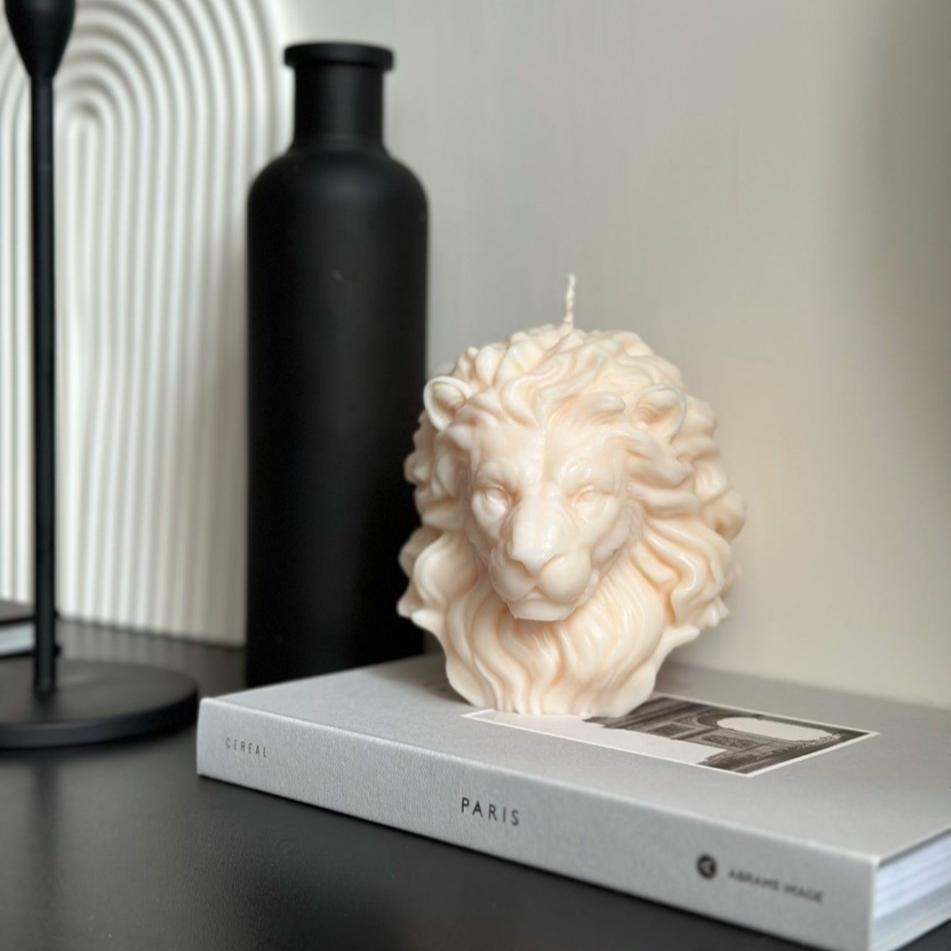 Lion Head Sculpture Candle - Designs by Inaya