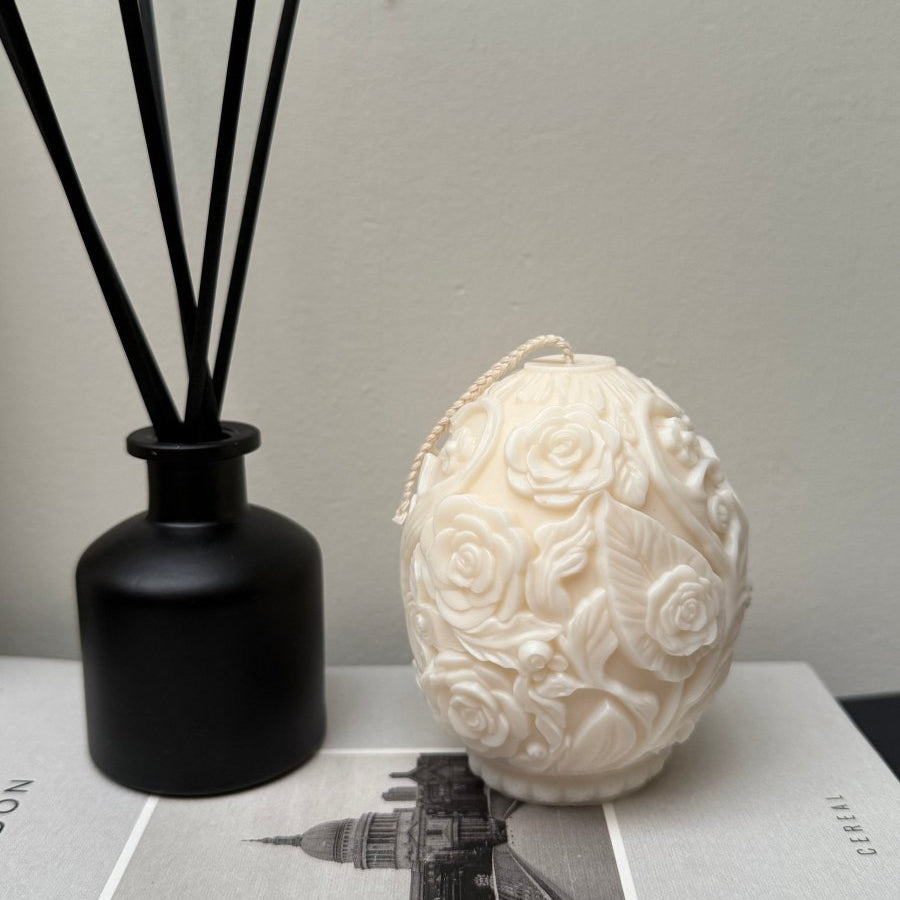 Luxe Floral Egg Candle - Designs by Inaya