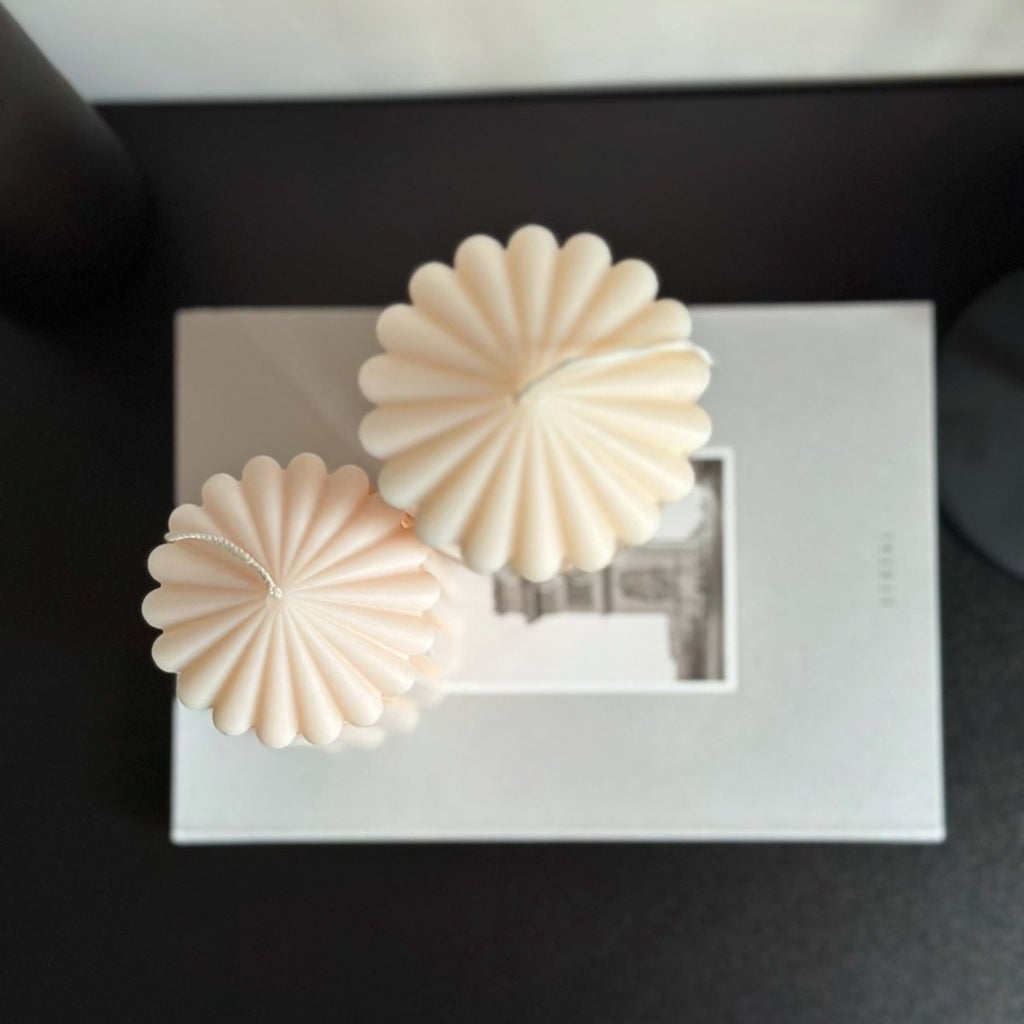 Luxe Ribbed Pillar Candle - Designs by Inaya