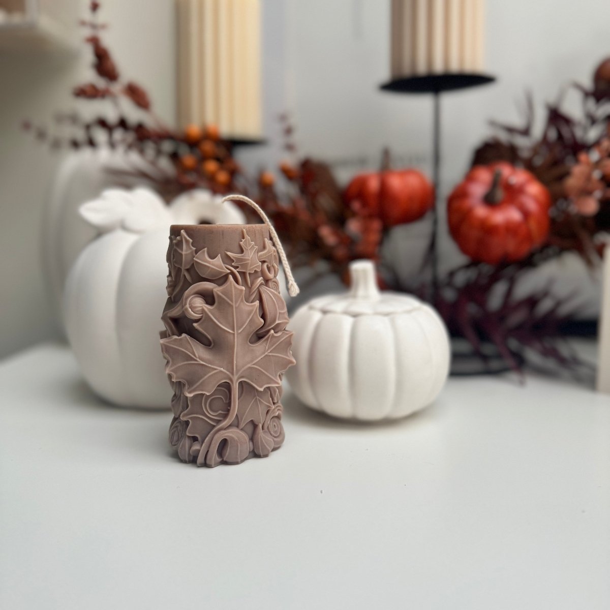Autumn Maple Leaf Scented Sculpture Decor Candle - Designs by Inaya