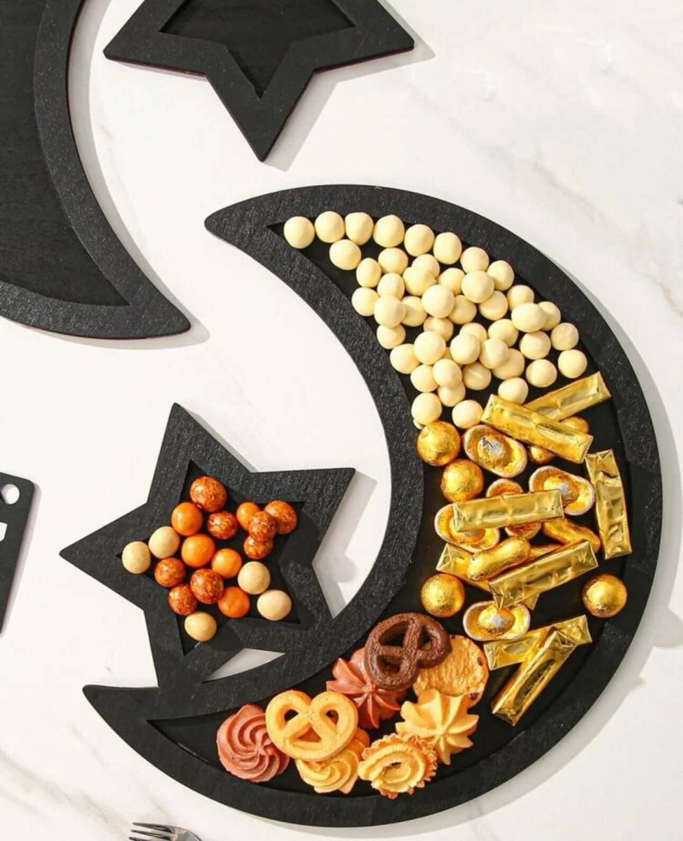Moon & Star Bamboo Snack Tray | Eid - Designs by Inaya