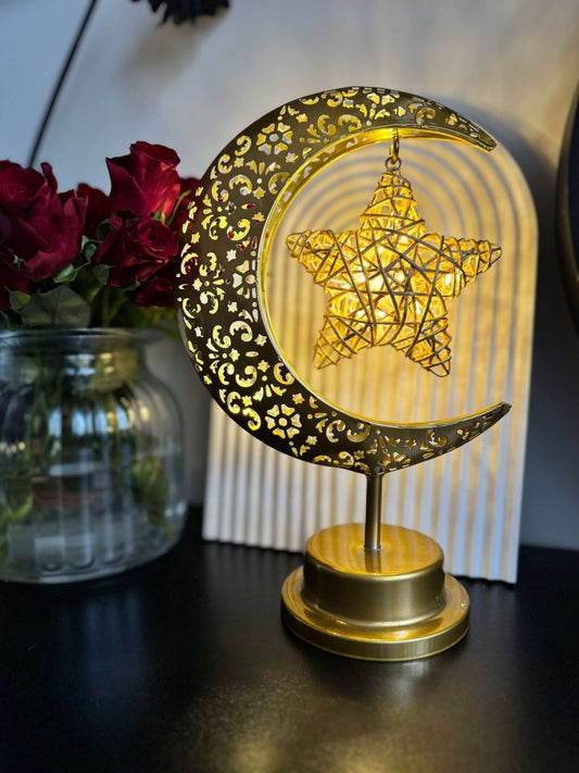 Moon & Star Decor Lamp | Eid - Designs by Inaya