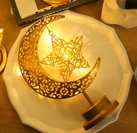 Moon & Star Decor Lamp | Eid - Designs by Inaya