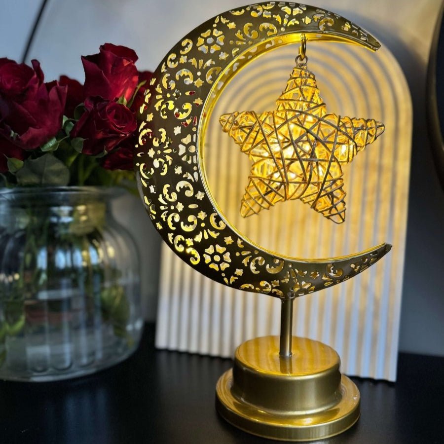Moon & Star Decor Lamp | Eid - Designs by Inaya