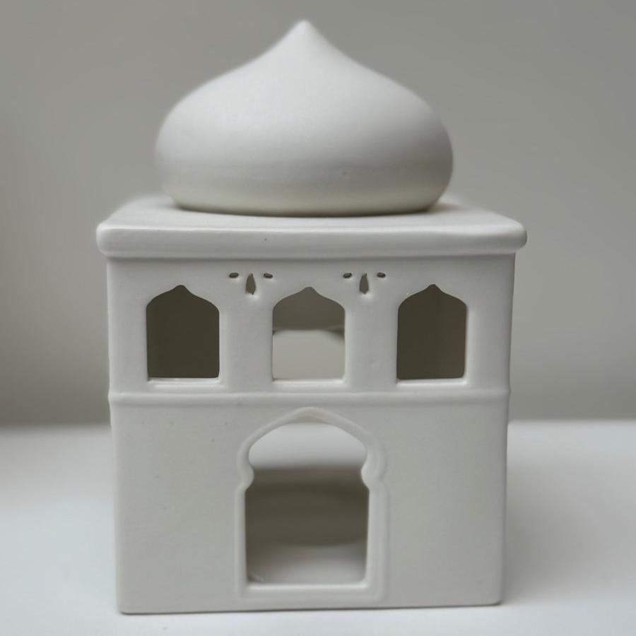 White Mosque Wax / Oil incense Burner Islamic Home - Designs by Inaya