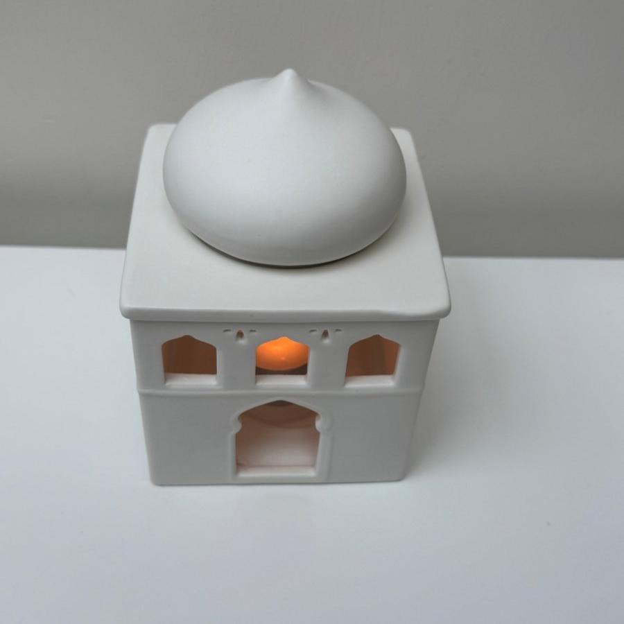 White Mosque Wax / Oil incense Burner Islamic Home - Designs by Inaya