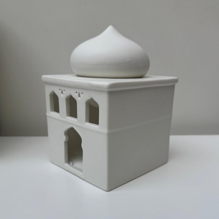 White Mosque Wax / Oil incense Burner Islamic Home - Designs by Inaya