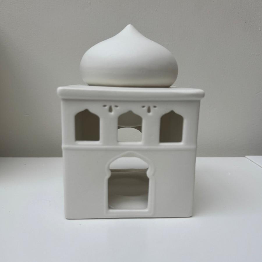 White Mosque Wax / Oil incense Burner Islamic Home - Designs by Inaya