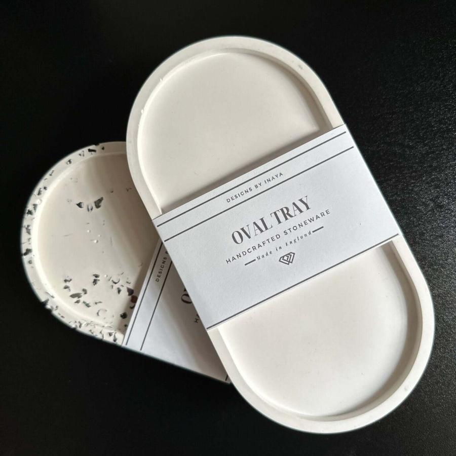 Minimalist Oval Stone Tray for jewellery and home décor