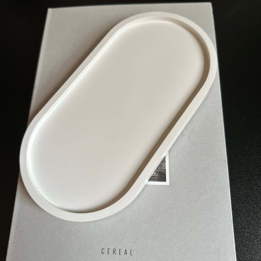 Oval stone tray decorative jesmonite tray