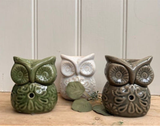Owl Ceramic Oil Burner / Wax Melter Decor Ornaments