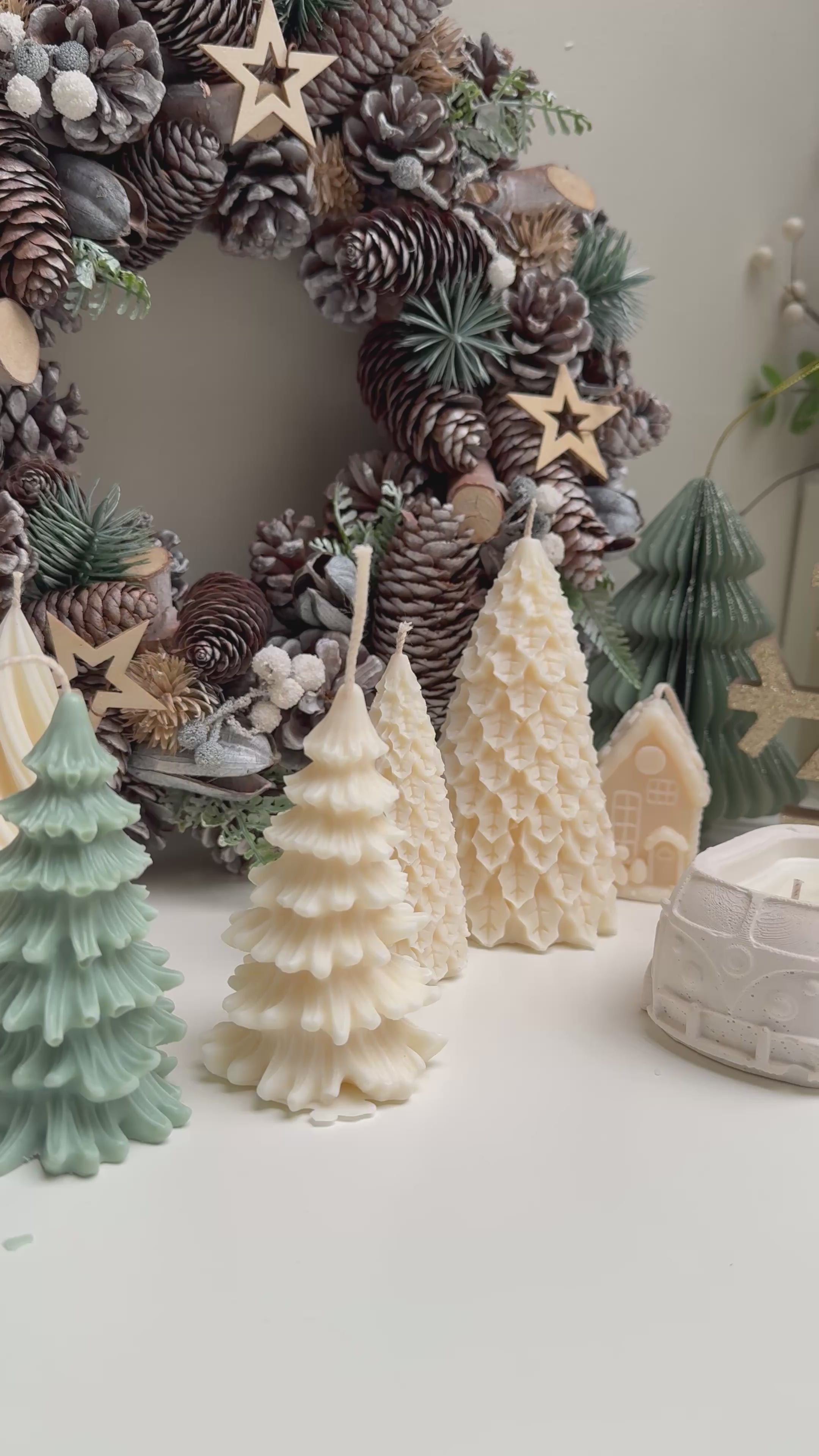 Christmas Tree Soy wax Scented Candle Festive Home Decor