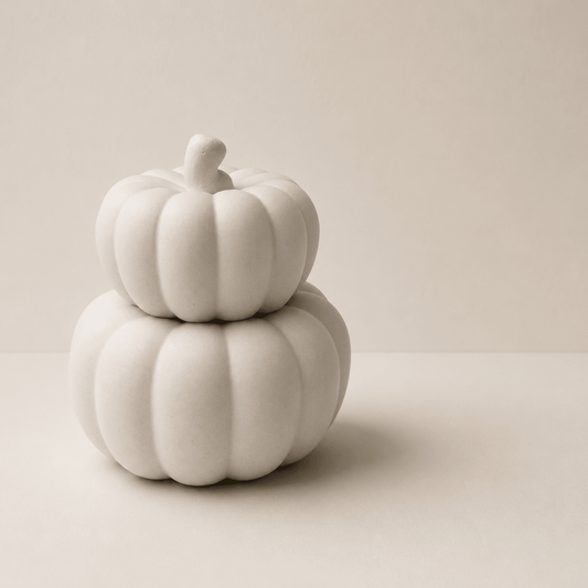 Pumpkin tealight holder and ornament set for autumn home decor