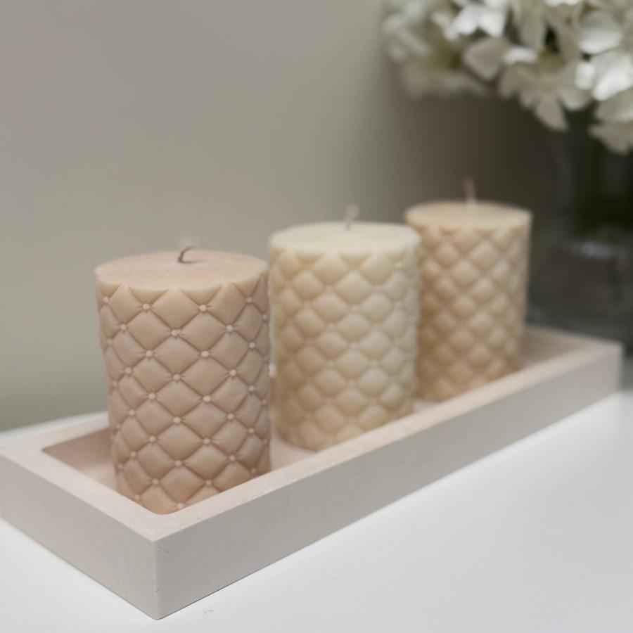 Quilted scented candle modern home decor