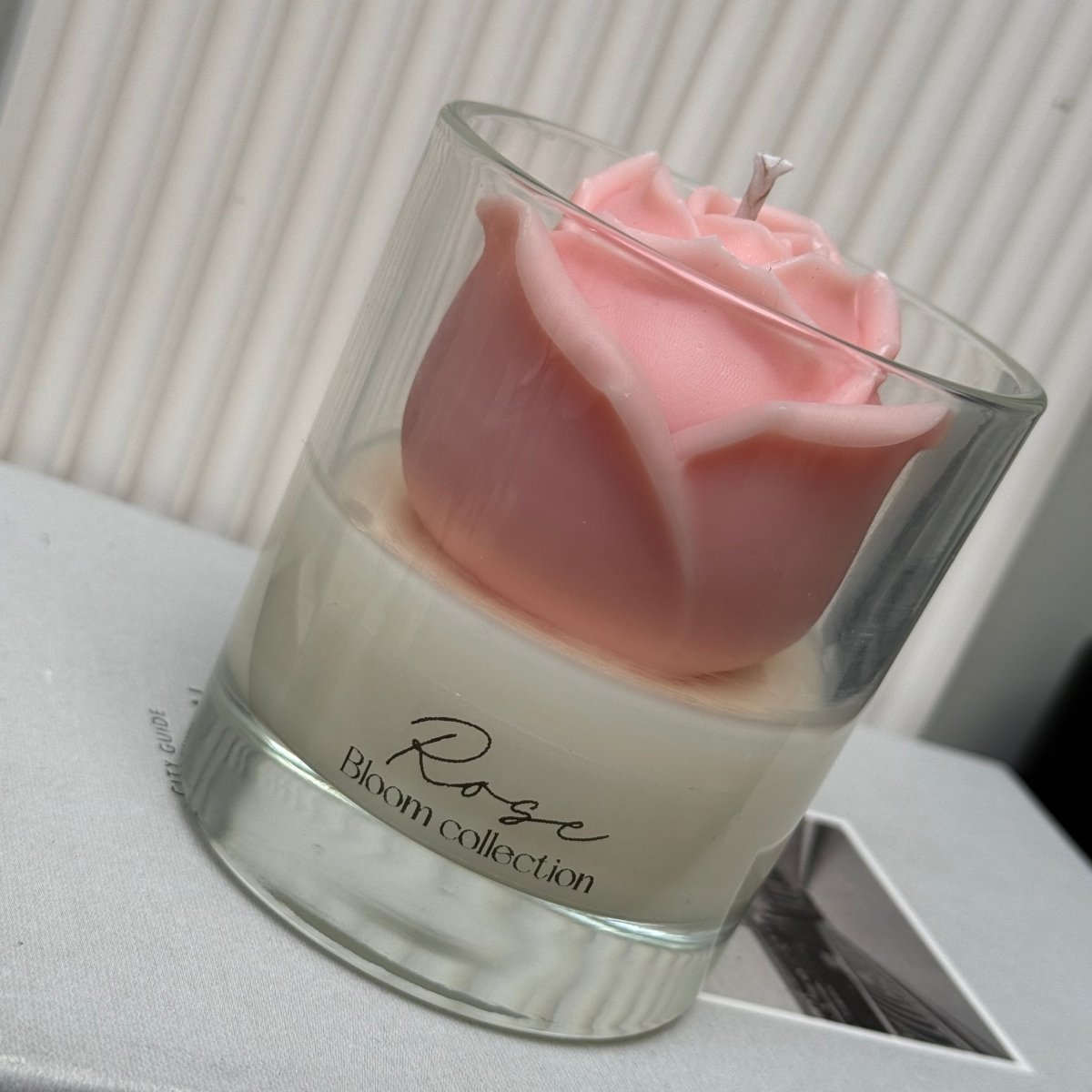 Rose Soy Candle Jar | Peony Blush Suede | Bloom Collection - Designs by Inaya