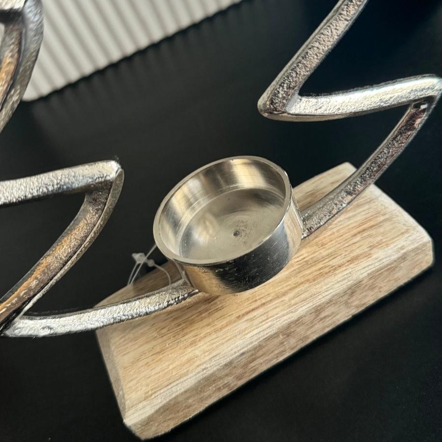 Silver Tree Tealight Holder 22.5cm - Designs by Inaya