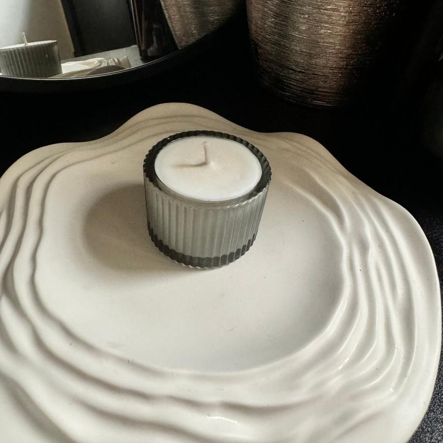 Smoked Glass Tea light Scented mini Candle - Designs by Inaya